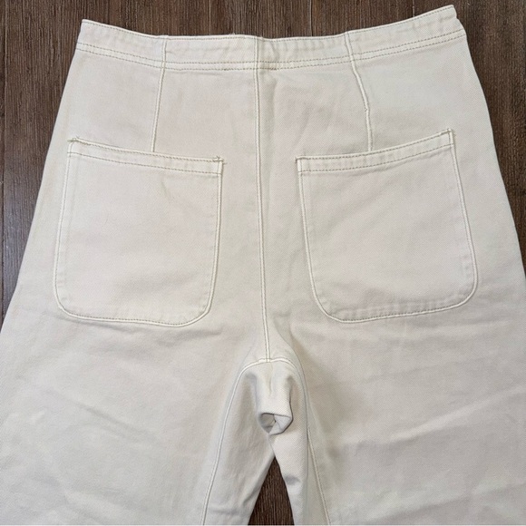 Miou Muse High Rise Barrel Pants Cream Baggy Relaxed Button Fly - Picture 11 of 12